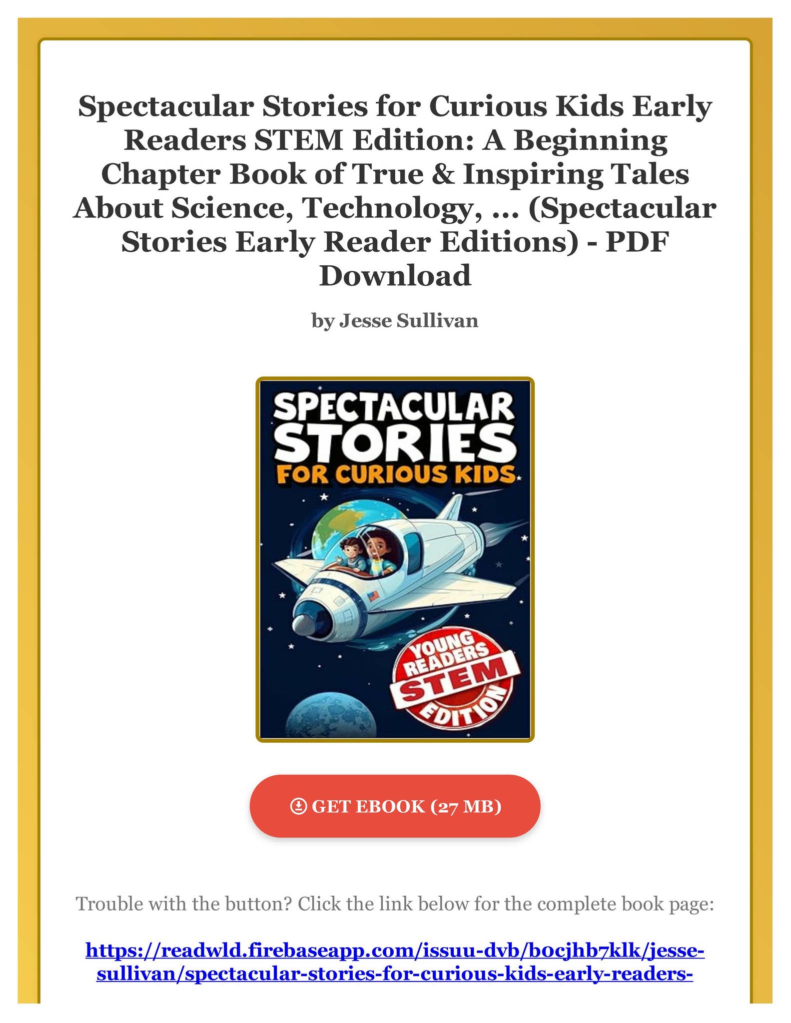 (PDF) Spectacular Stories for Curious Kids Early Readers STEM Edition ...