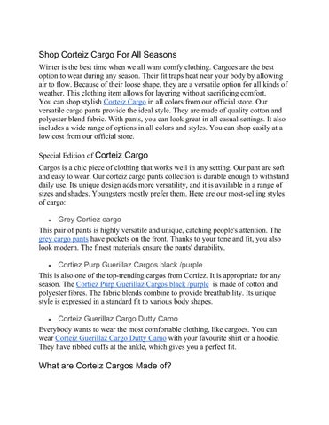 Shop Corteiz Cargo For All Seasons