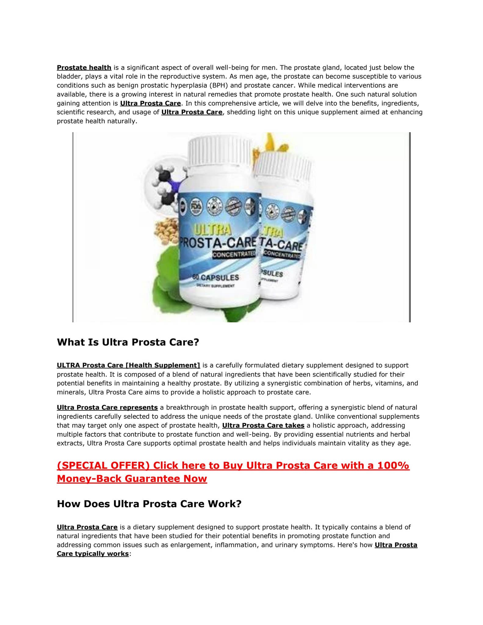 ULTRA Prosta Care [Health Supplement] Reviews: Exploring the Pros, Cons ...