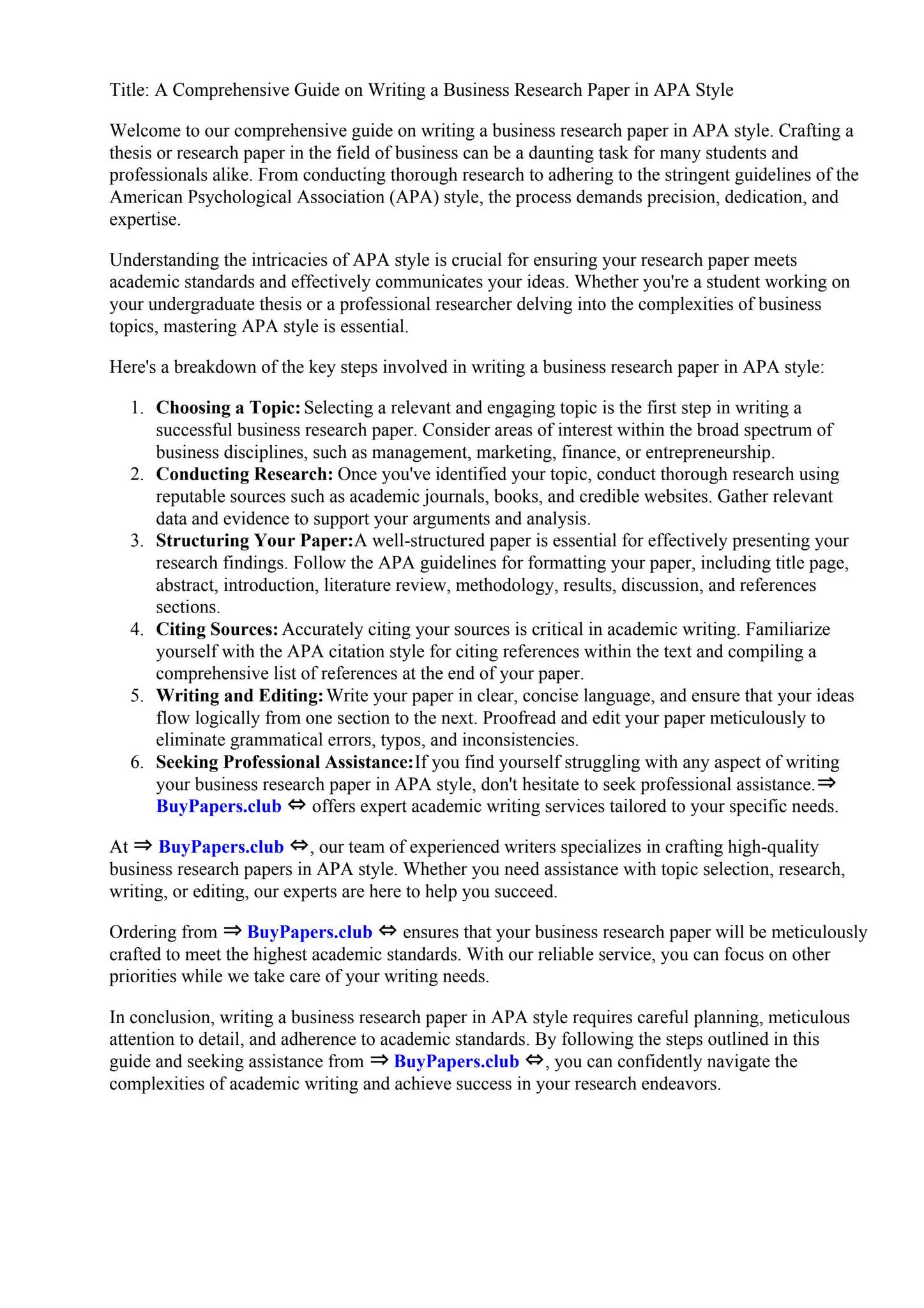 Apa Research Topics