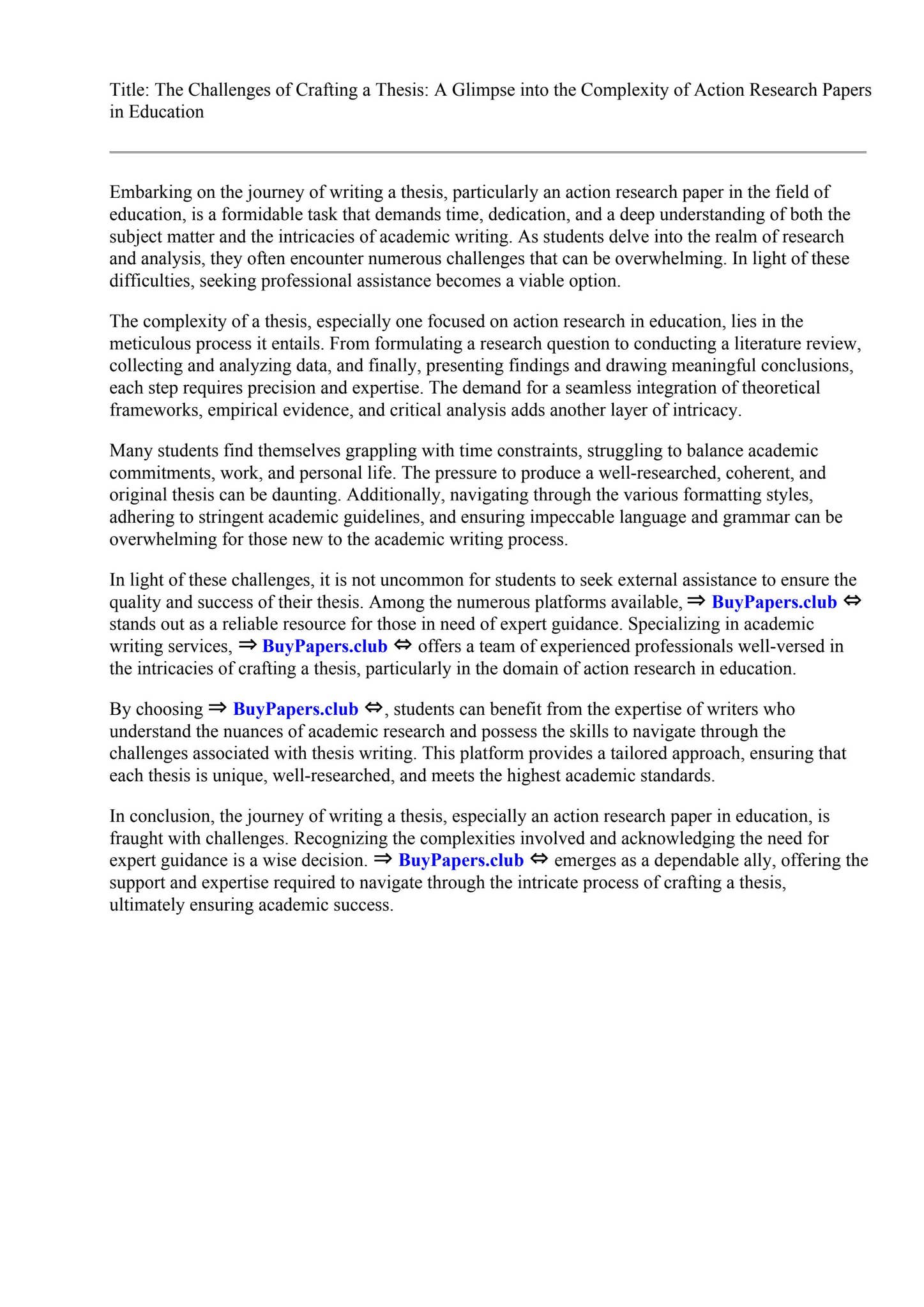Example Of Action Research Paper In Education by Appalachian College of ...