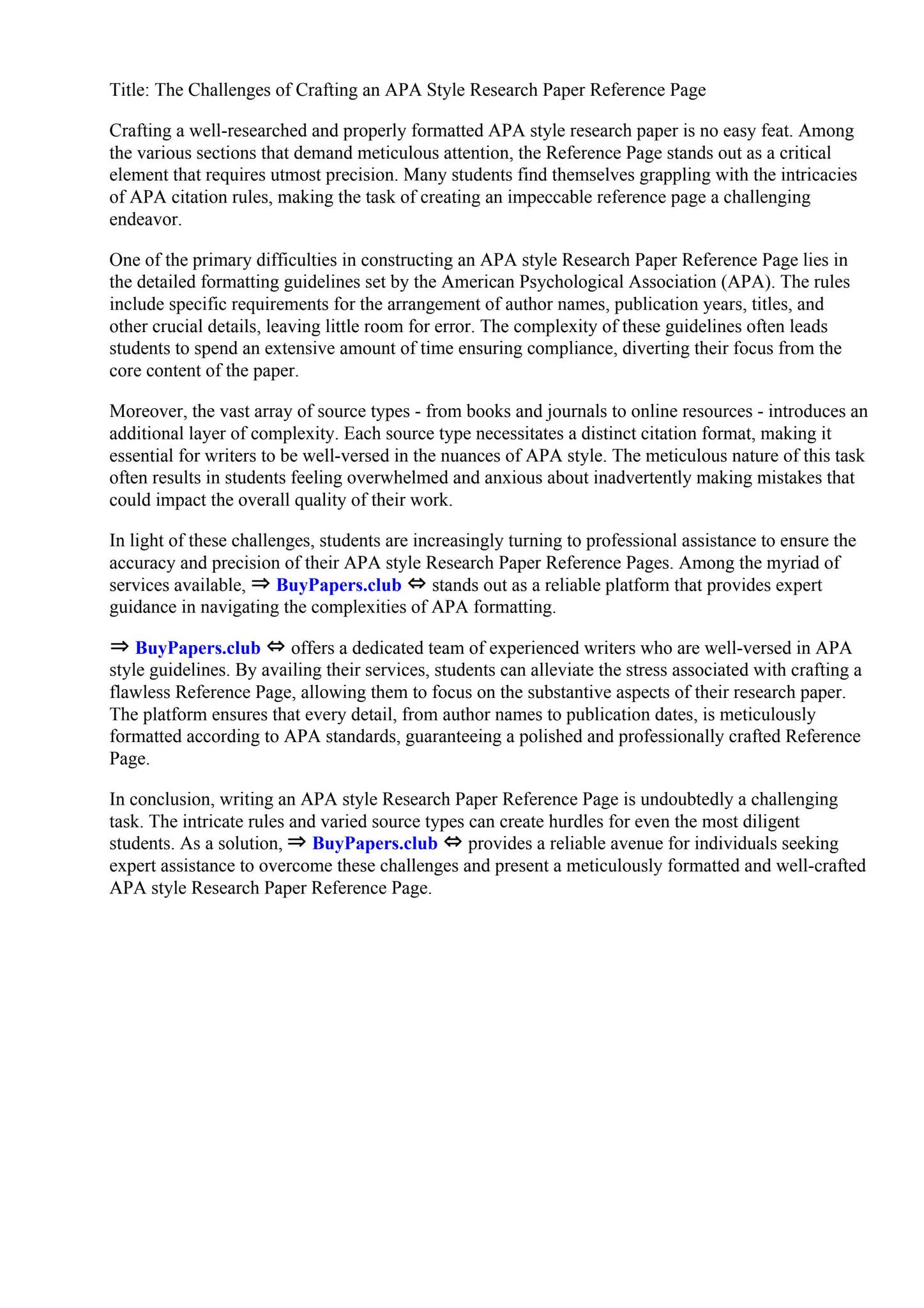 Apa Style Research Paper Reference Page by Lee College - Issuu