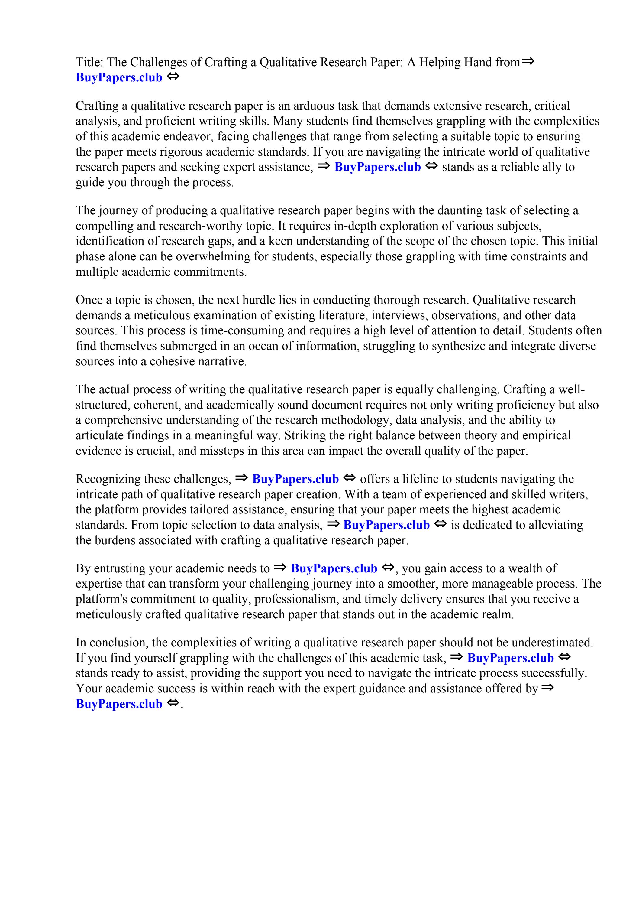 Sample Of Qualitative Research Paper Pdf by Air Force Institute of