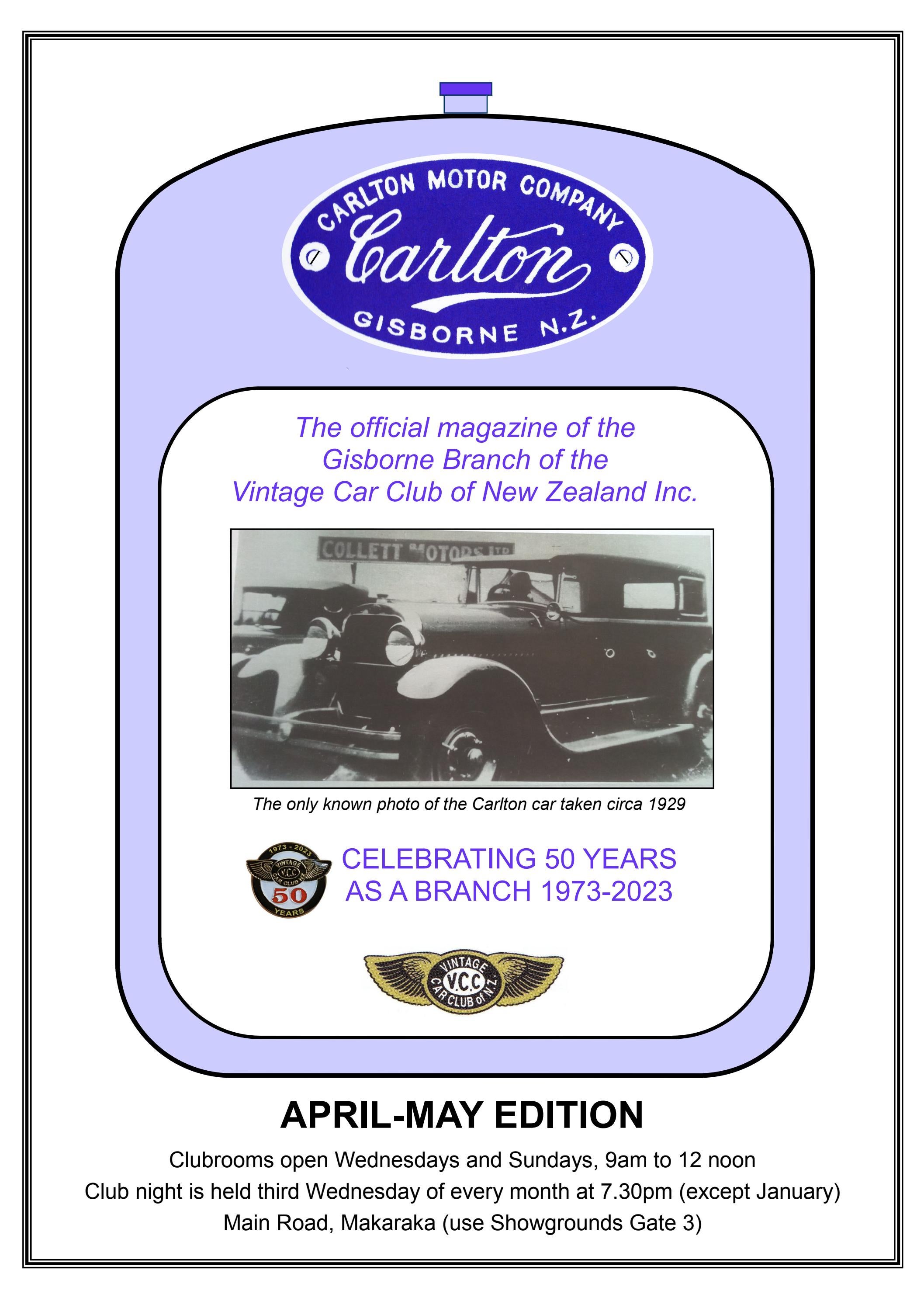 VCC GISBORNE CARLTON APRIL/MAY 2024 by Vintage Car Club of New Zealand