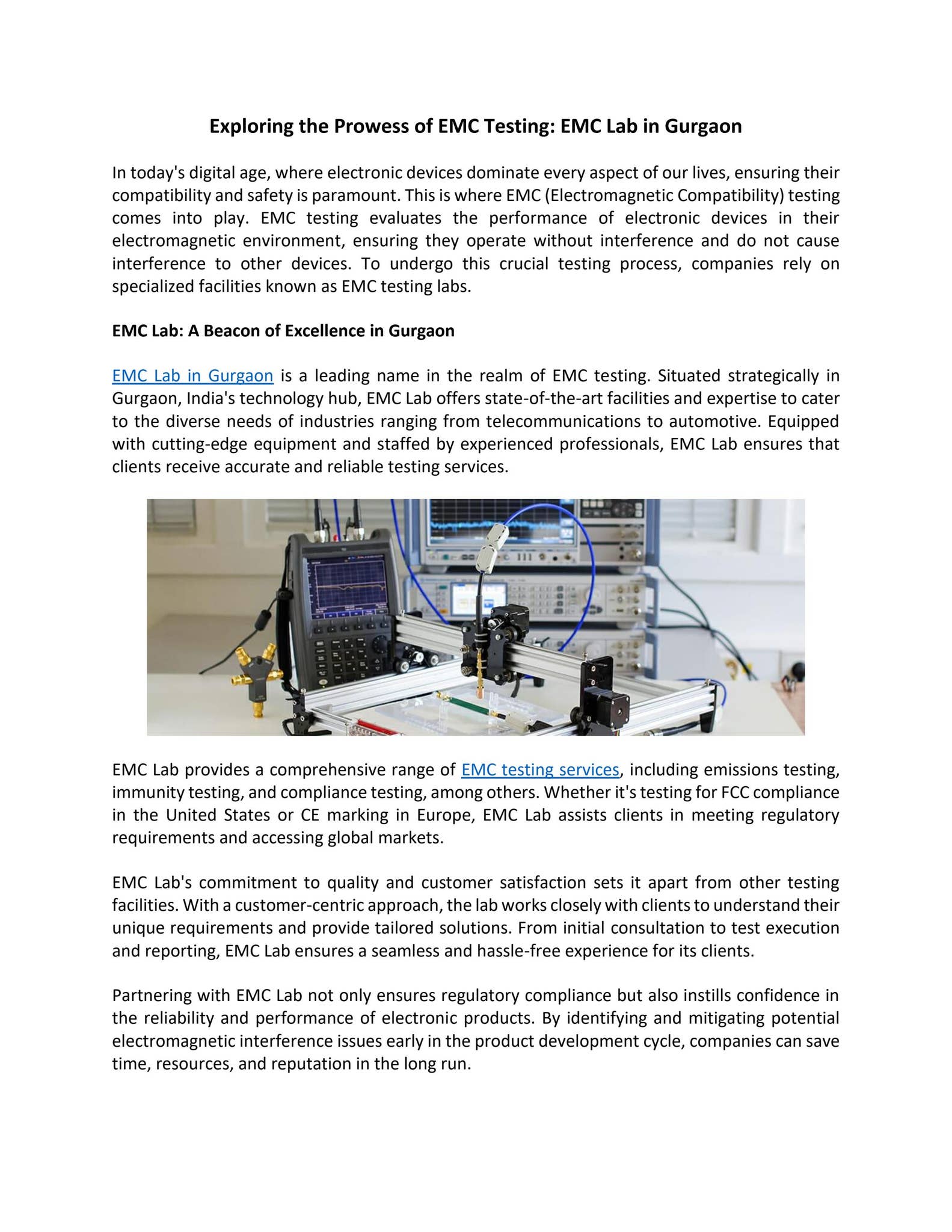 Exploring the Prowess of EMC Testing: EMC Lab in Gurgaon by EMC Lab - Issuu