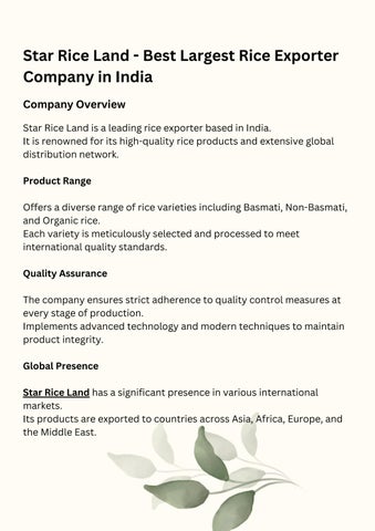 Star Rice Land - Best largest Rice Exporter Company in India by ...