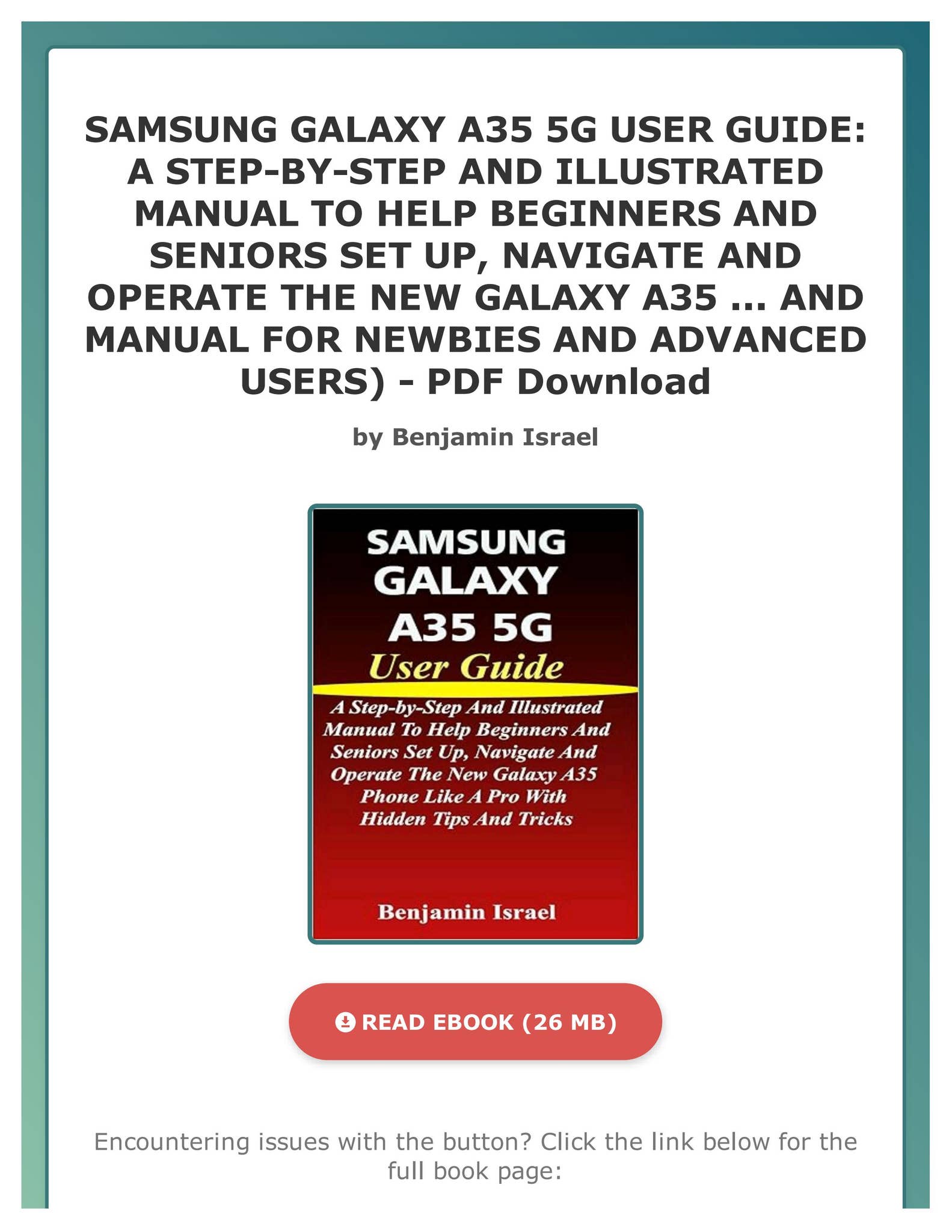 PDF SAMSUNG GALAXY A35 5G USER GUIDE A STEPBYSTEP AND ILLUSTRATED