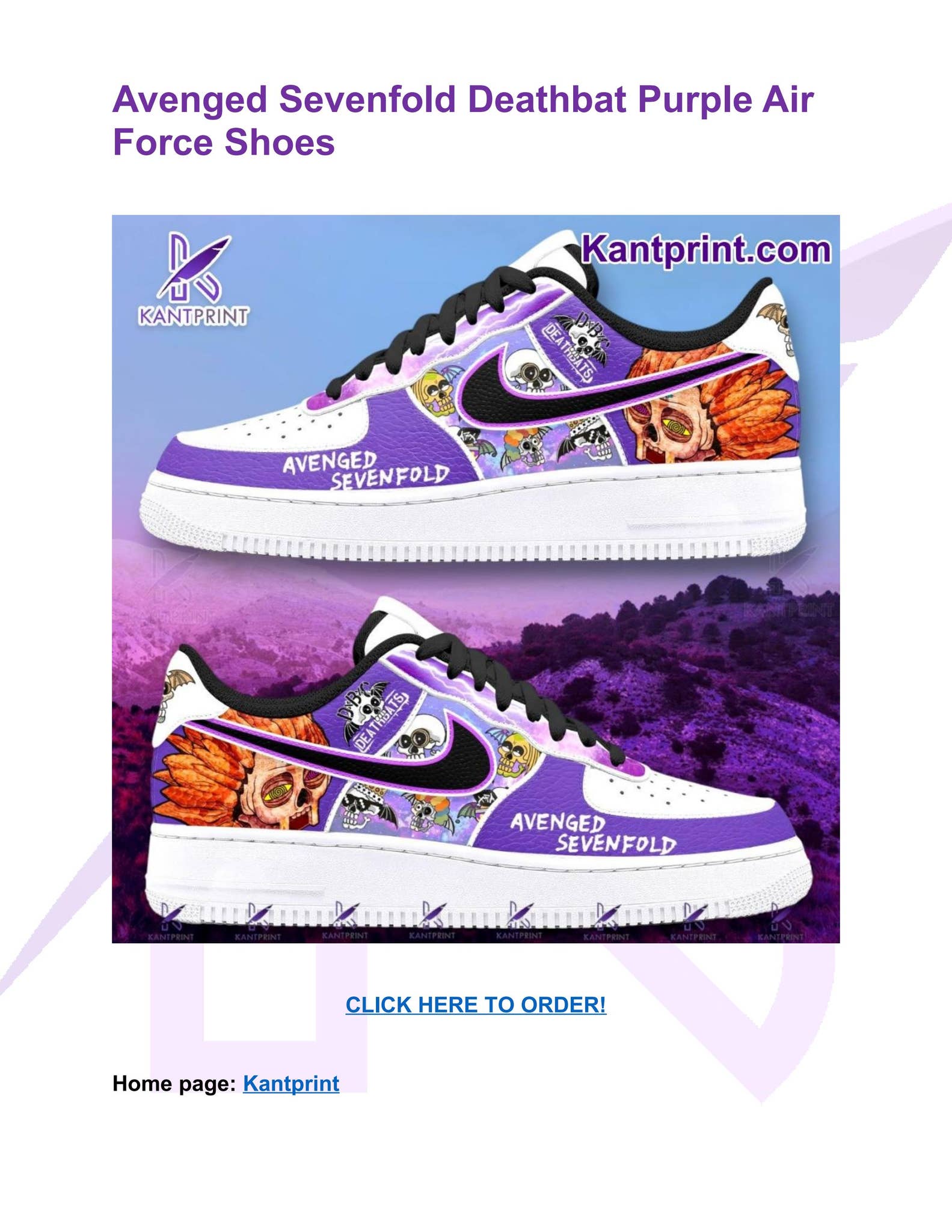 Avenged Sevenfold Deathbat Purple Air Force Shoes by kantprint - Issuu