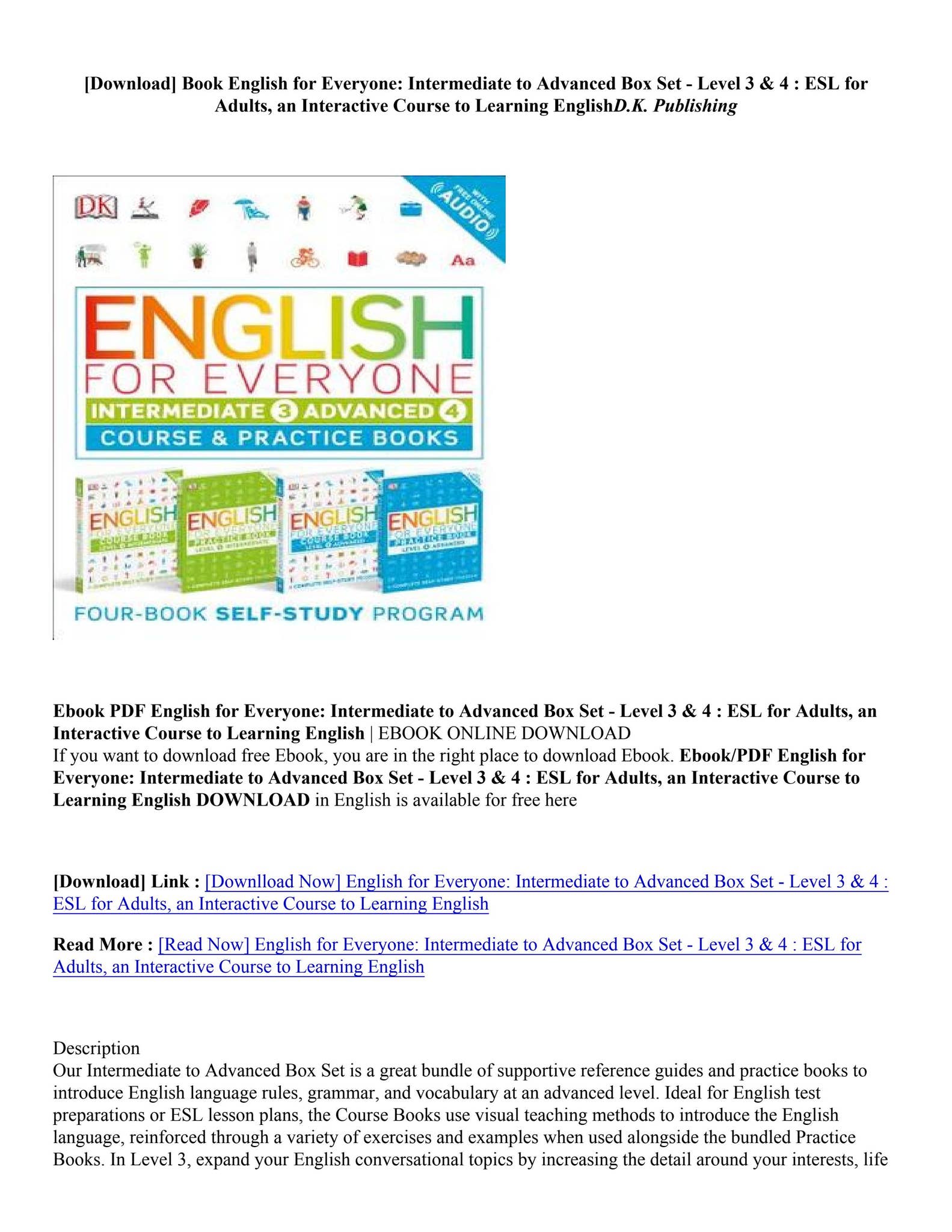 English for everyone LEVEL3、4 (4冊) English for Everyone - Libro de estudio (nivel 3 Intermedio