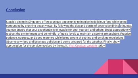 Coastes - Seaside Dining Etiquette: Dos and Don'ts | Beach Dining in Singapore 第 13 页