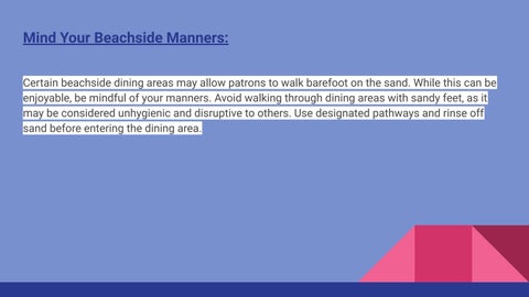 Coastes - Seaside Dining Etiquette: Dos and Don'ts | Beach Dining in Singapore 第 7 页