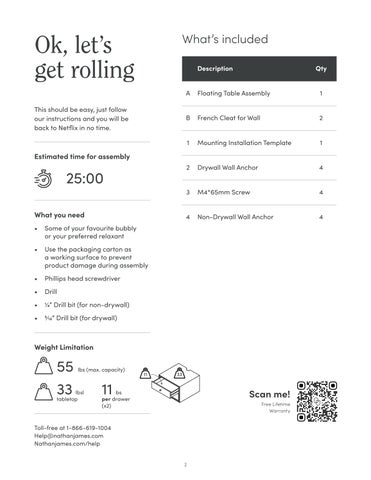 nathanjameshome 家具目录 · Harper 床头柜 Instruction Sheet 32711 第 2 页