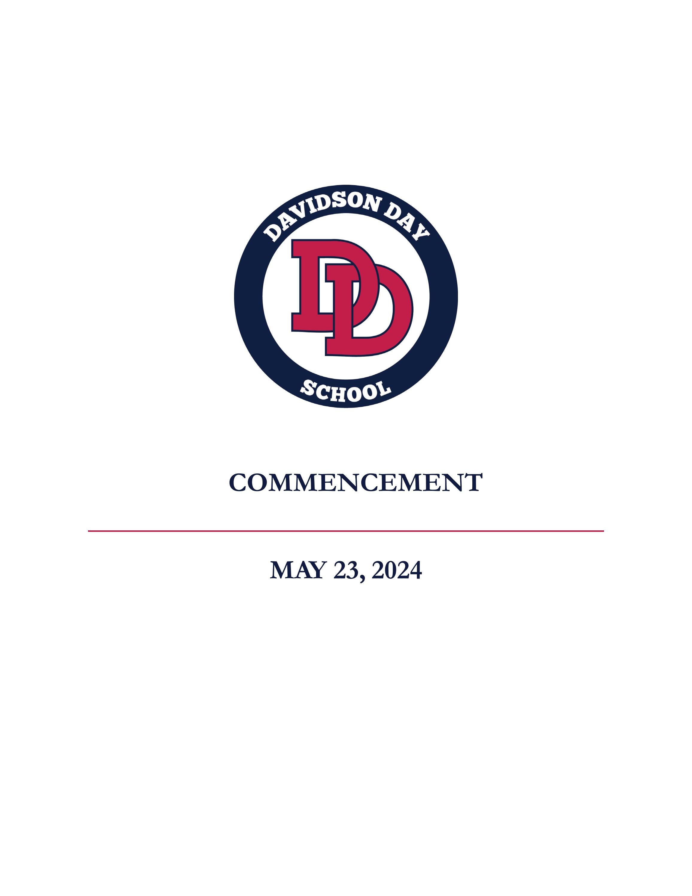 Davidson Day Commencement 2024 by Davidson Day School - Issuu