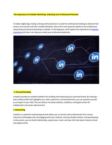 The Importance of LinkedIn Marketing: Unlocking Professional Growth by ...