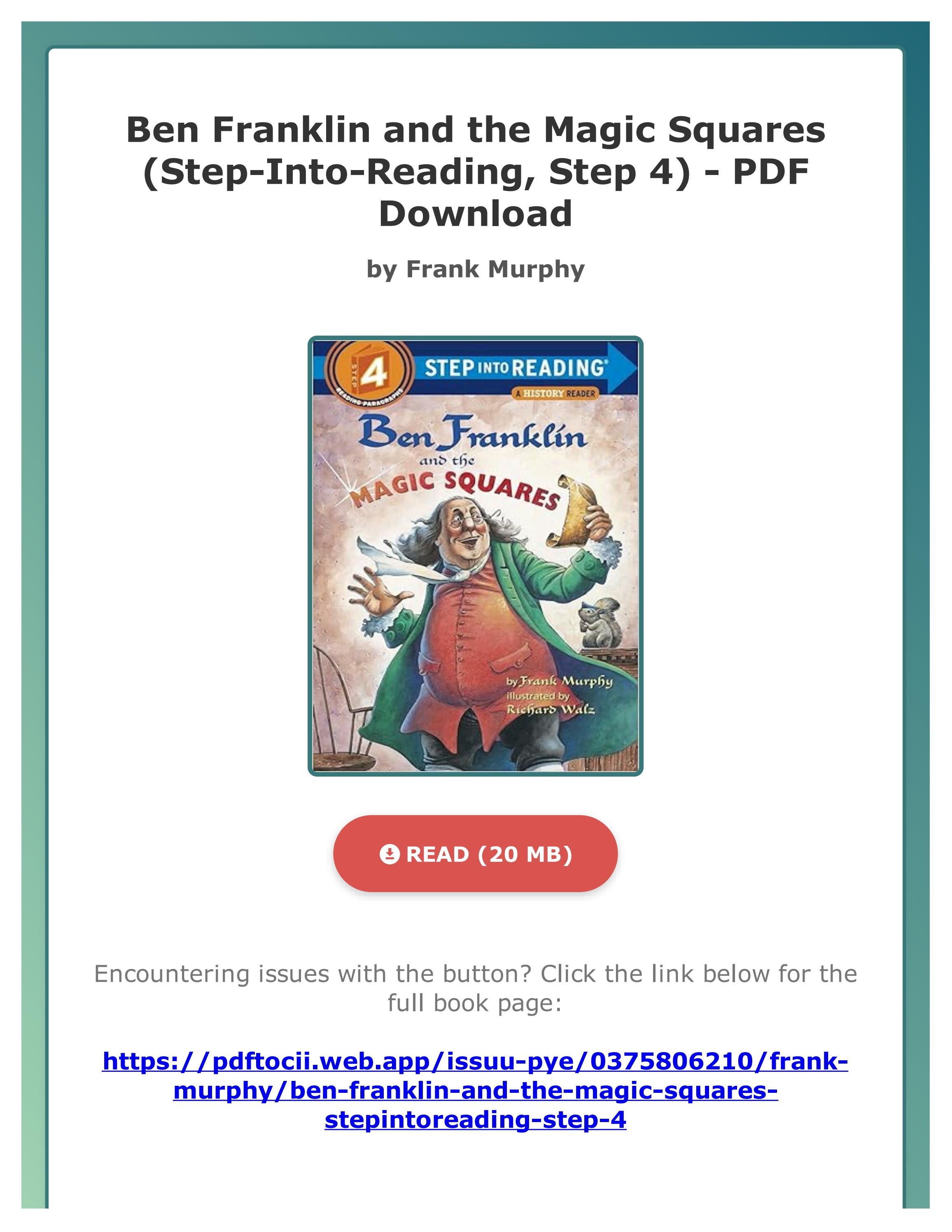  pdf ben franklin and the magic squares step into reading step 4 by