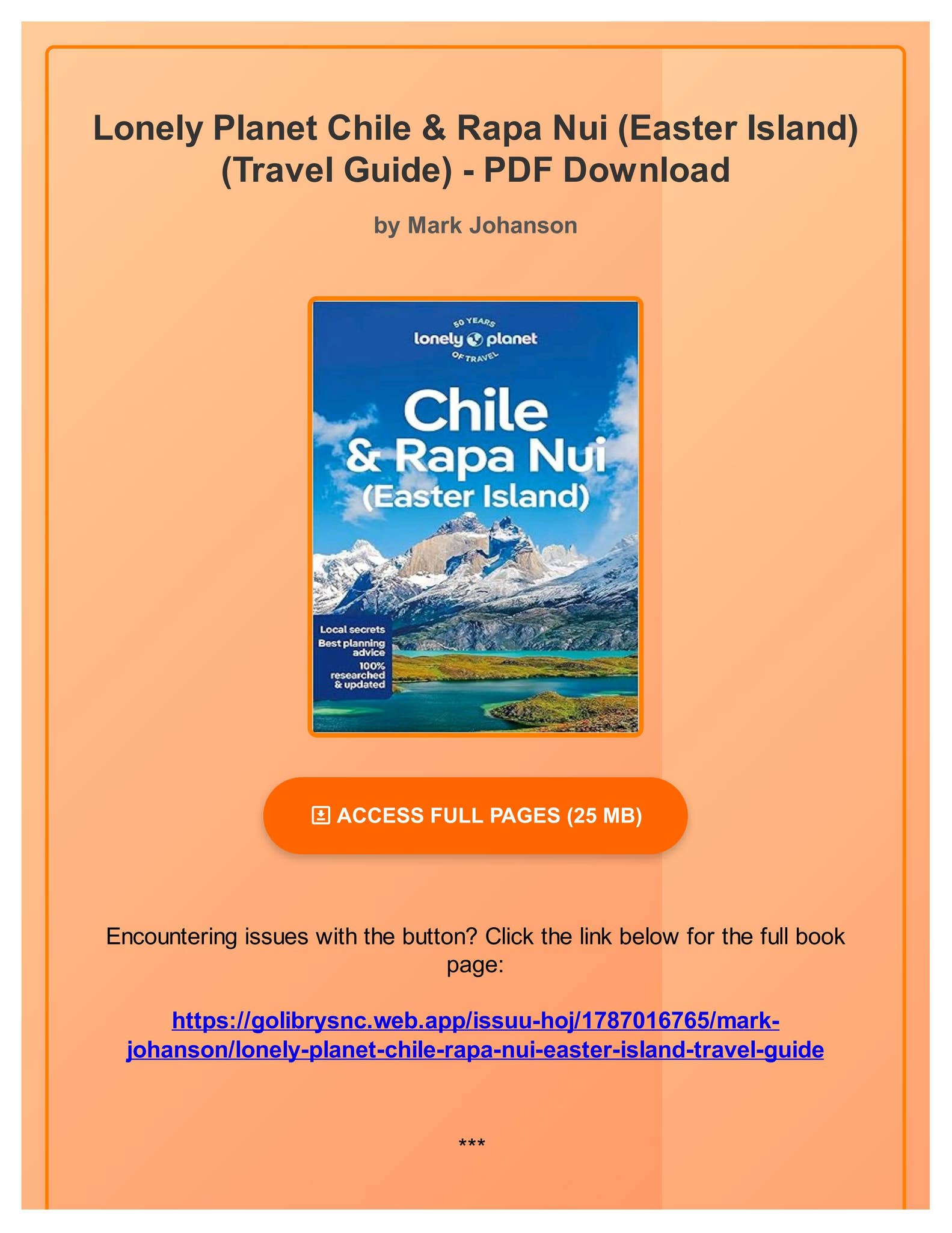 PDF Lonely Planet Chile & Rapa Nui (Easter Island