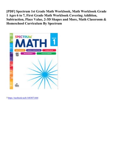 (PDF Download) Spectrum 1st Grade Math Workbook, Math Workbook Grade 1 ...