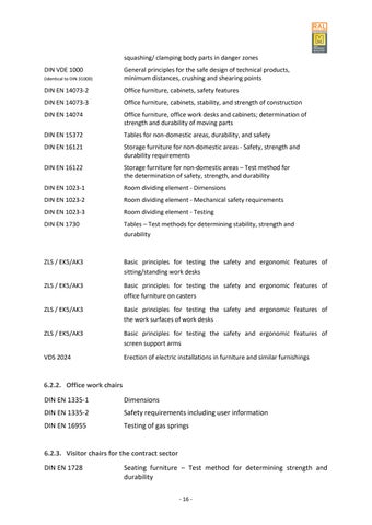 Quality and Testing Regulations for 办公 and 工程 家具 第 23 页
