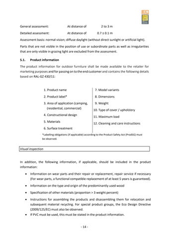 Quality and Testing Regulations for 户外 家具 第 20 页