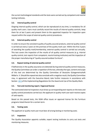 Quality and Testing Regulations for 户外 家具 第 8 页