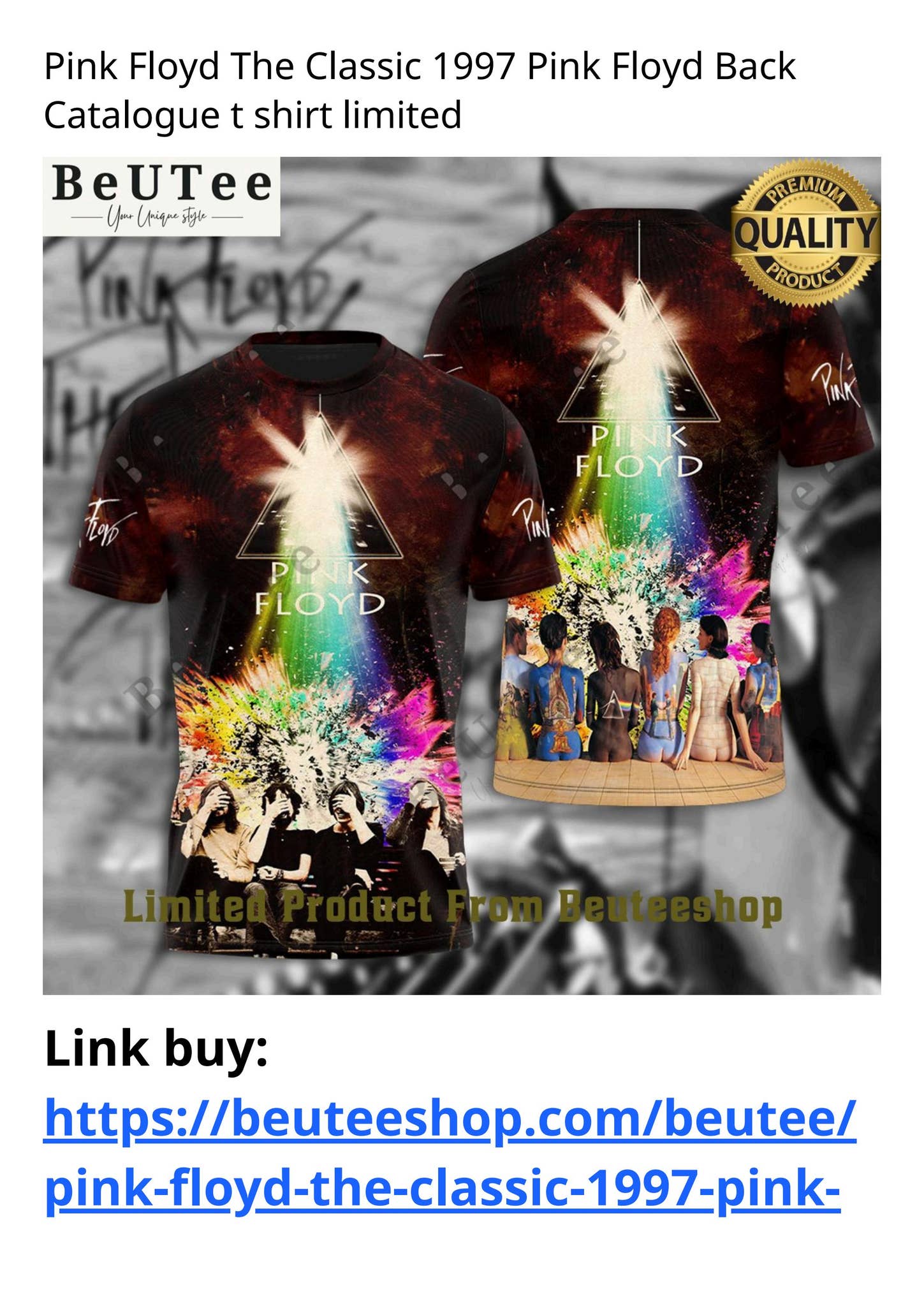 Pink Floyd The Classic 1997 Pink Floyd Back Catalogue t shirt