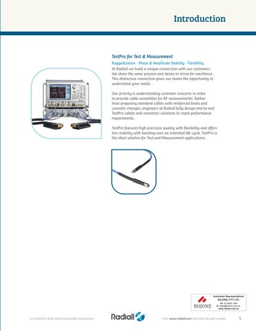 Rojone Pty Ltd Radiall TestPro 长凳 Test Cable Assemblies 目录 第 8 页