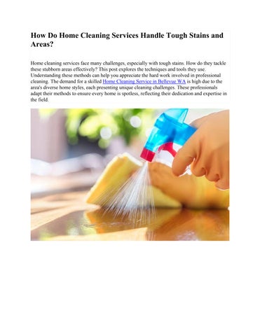 How Do Home Cleaning Services Handle Tough Stains and Areas?