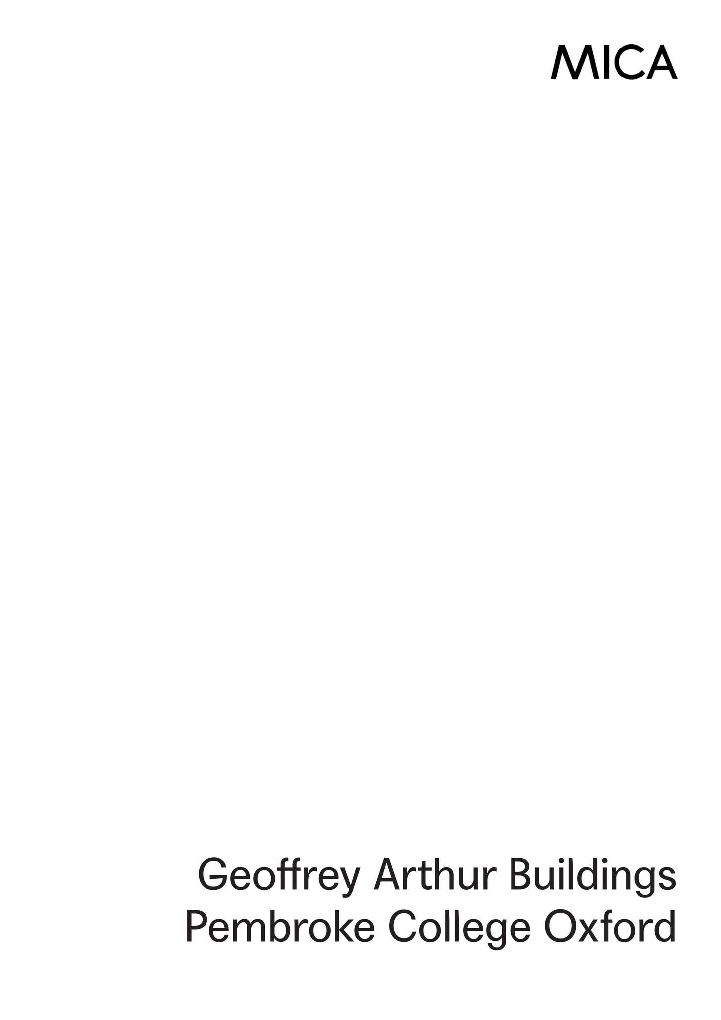 Geoffrey Arthur Buildings Pembroke College Oxford Brochure