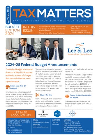 Autumn 2024 Tax matters