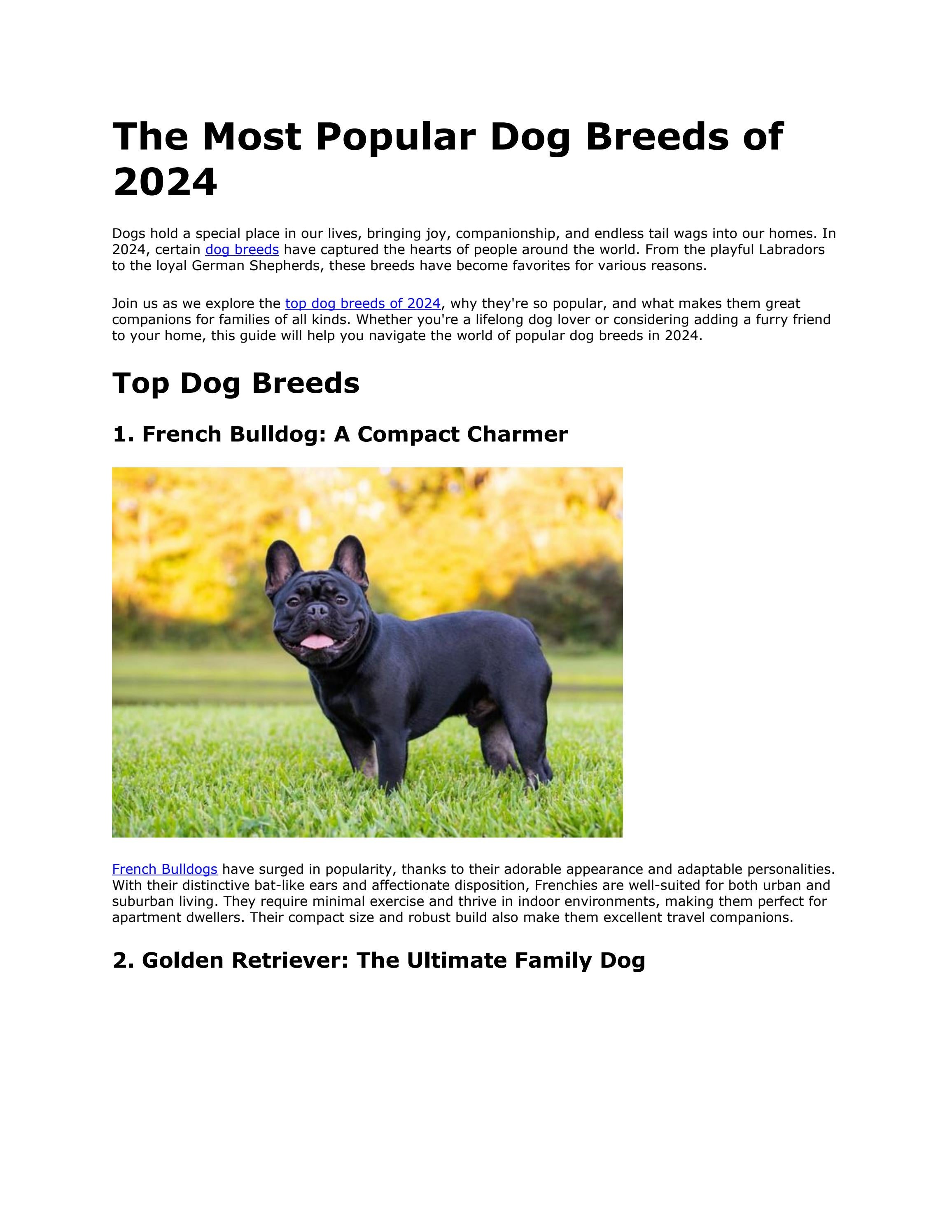 The Most Popular Dog Breeds of 2024 by Bryan Ramirez - Issuu