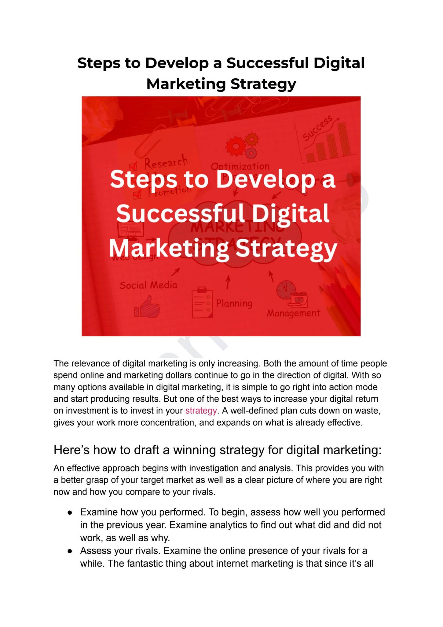 Steps to Develop a Successful Digital Marketing Strategy by Bannstudio ...