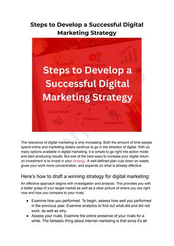 Steps to Develop a Successful Digital Marketing Strategy by Bannstudio ...