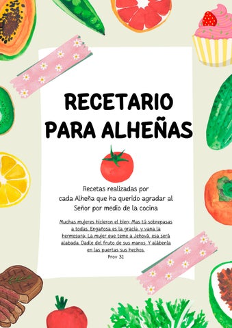 Recetario para Alheñas