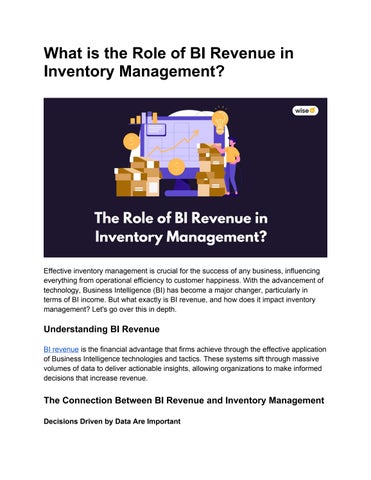 What is the Role of BI Revenue in Inventory Management? by Swathi G - Issuu