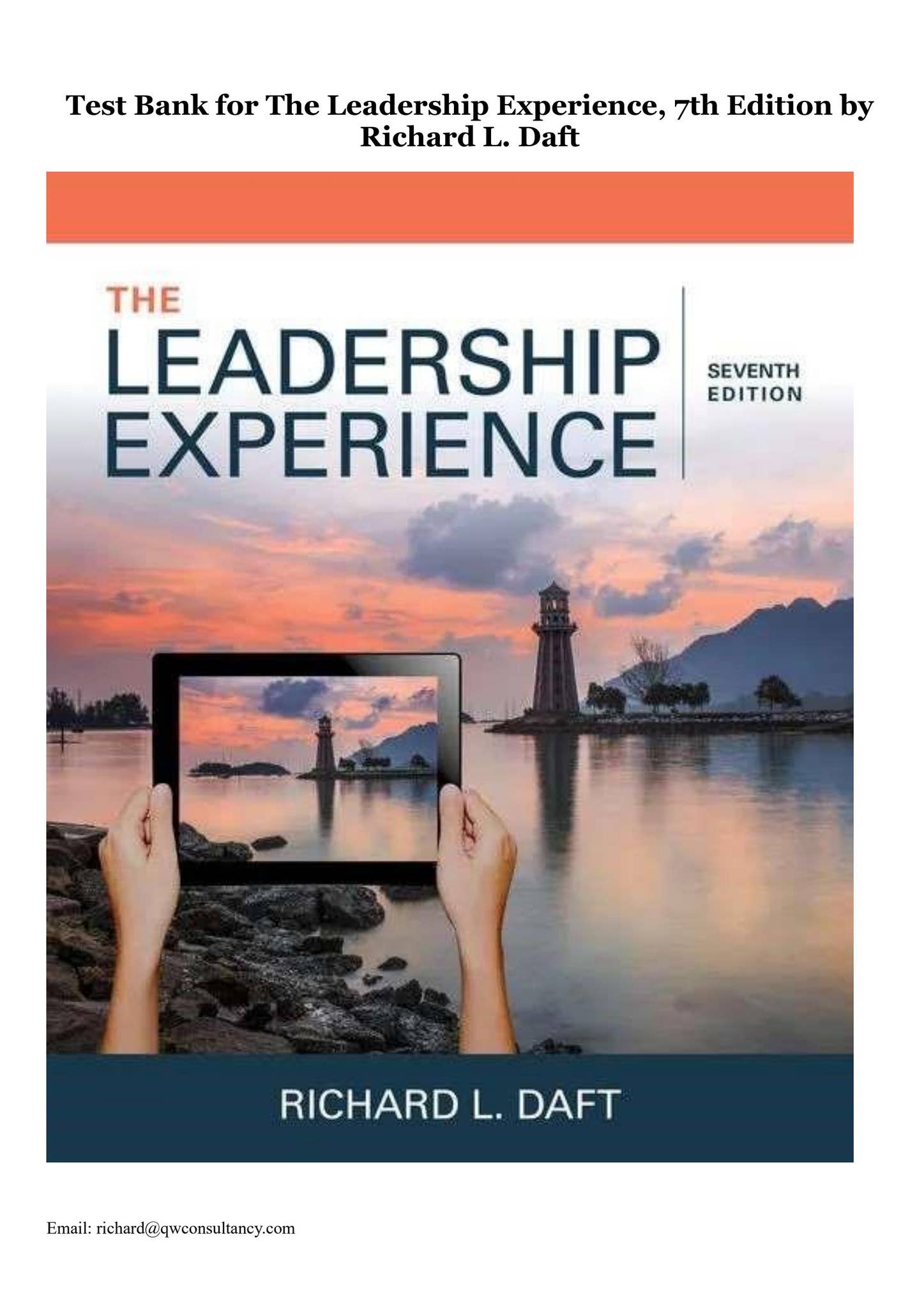 Test Bank for The Leadership Experience, 7th Edition by Richard L Daft ...