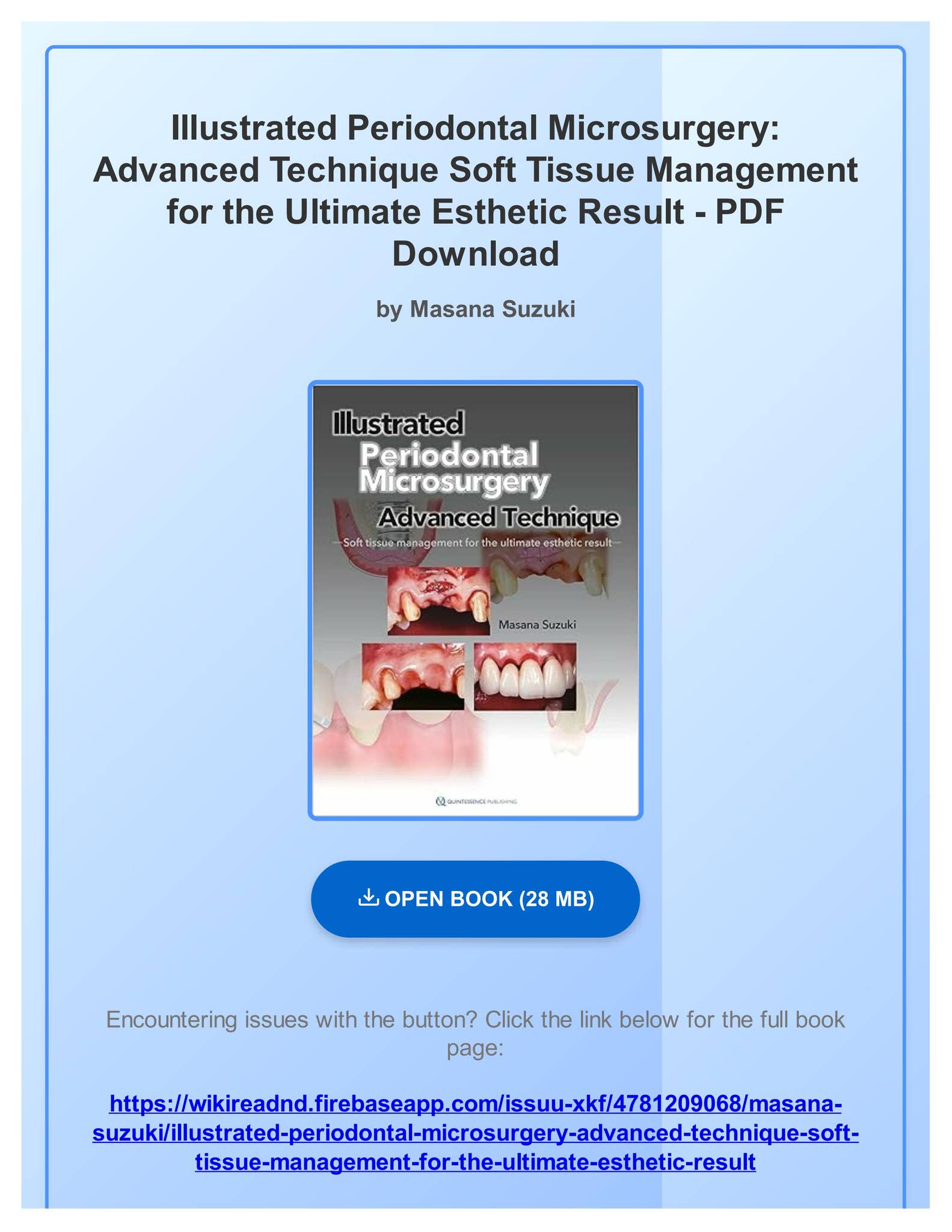 PDF Download) Illustrated Periodontal Microsurgery: Advanced
