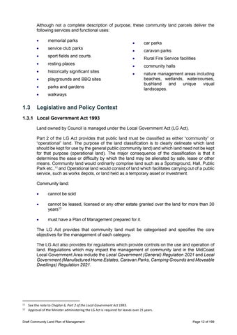 MidCoast Community Land (Generic) Plan of Management 第 12 页