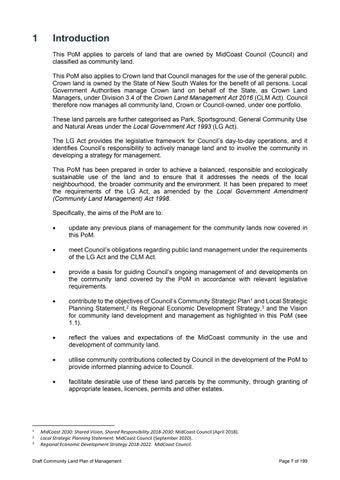 MidCoast Community Land (Generic) Plan of Management 第 7 页