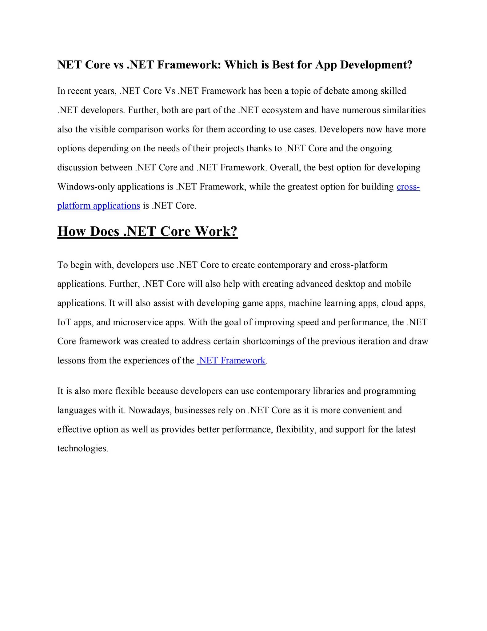 NET Core vs .NET Framework: Which is Best for App Development? by ...