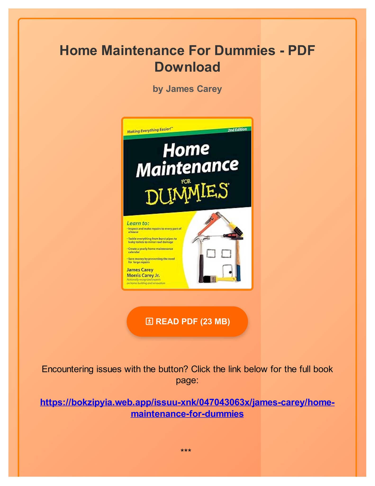 Epub Home Maintenance For Dummies by James Carey by AliaHyattjn - Issuu