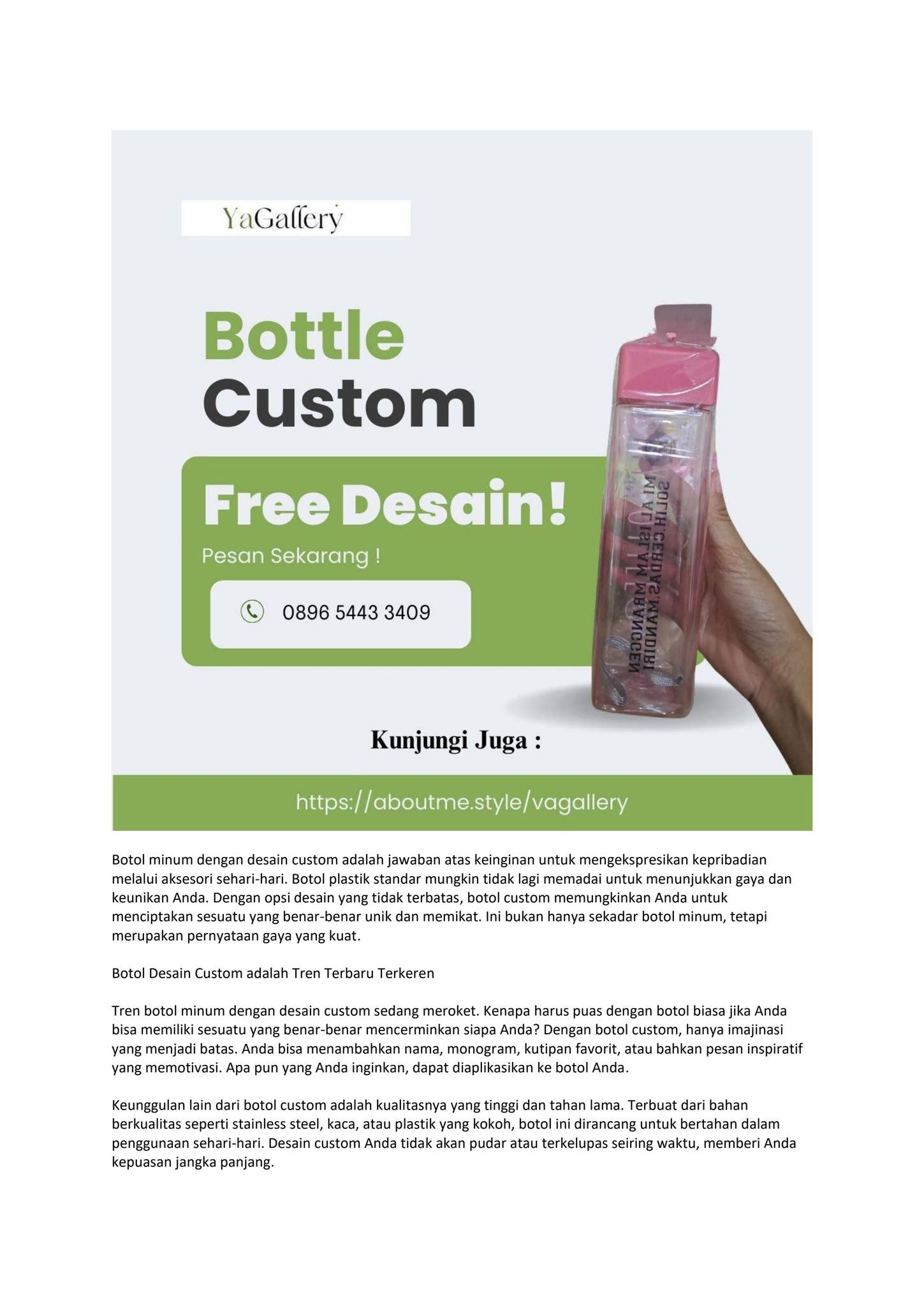 Buat Statement dengan Botol Desain Custom! by BotolYagallery - Issuu