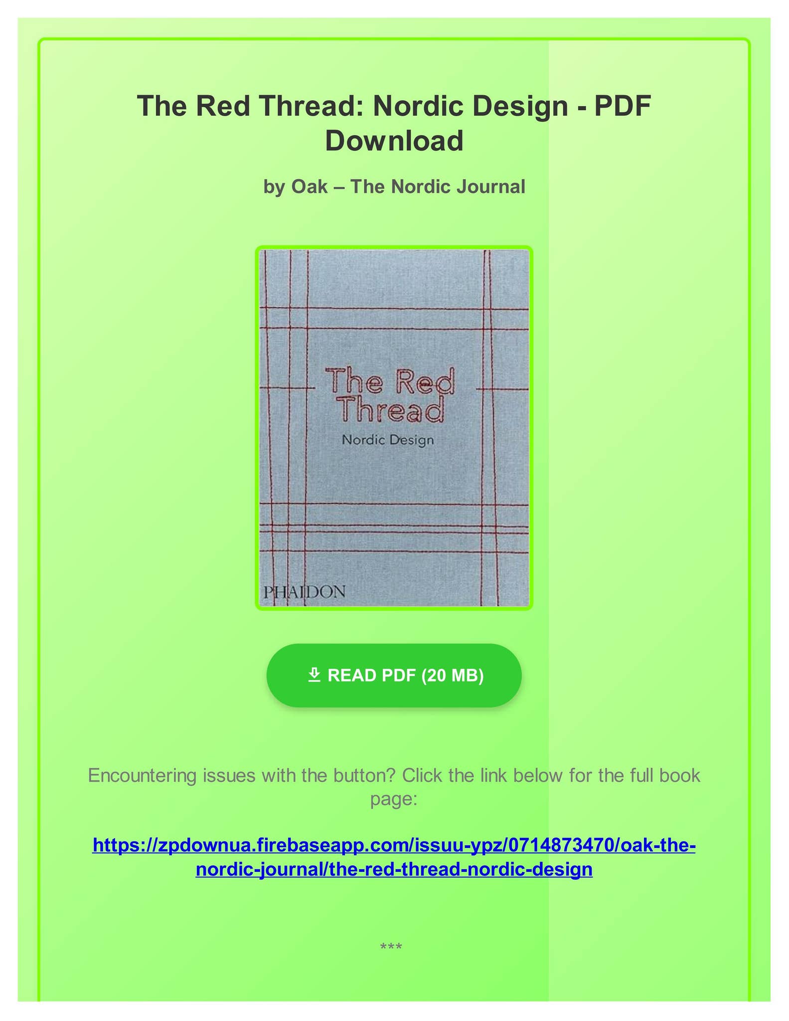 Free Pdf) The Red Thread: Nordic Design by Oak – The Nordic
