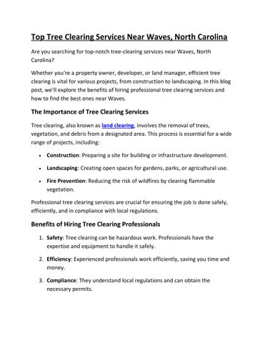 Top Tree Clearing Services Near Waves, North Carolina