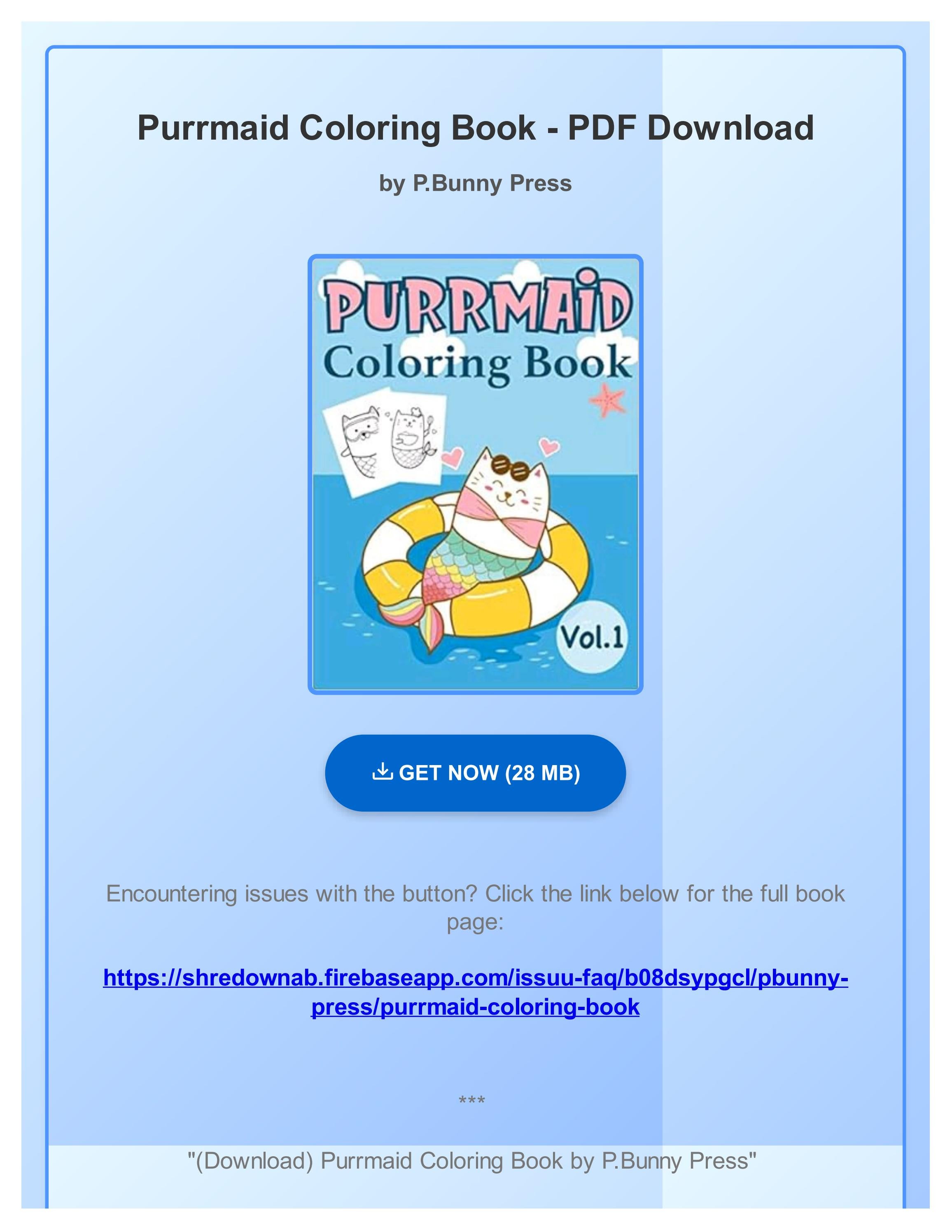 (Download) Purrmaid Coloring Book by P.Bunny Press by ReingerVol - Issuu