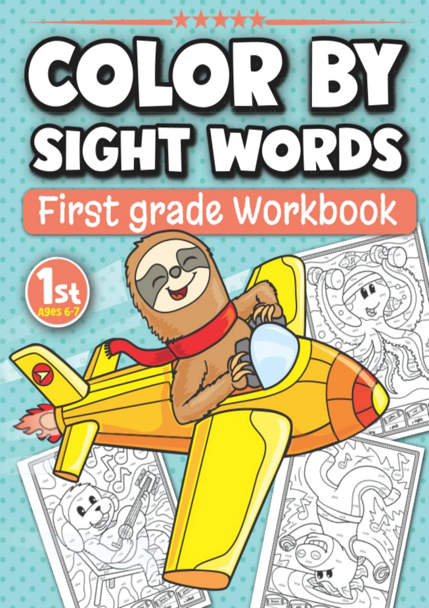 (READ)Color By Sight Words First Grade Workbook Ages 67 Fun Activity