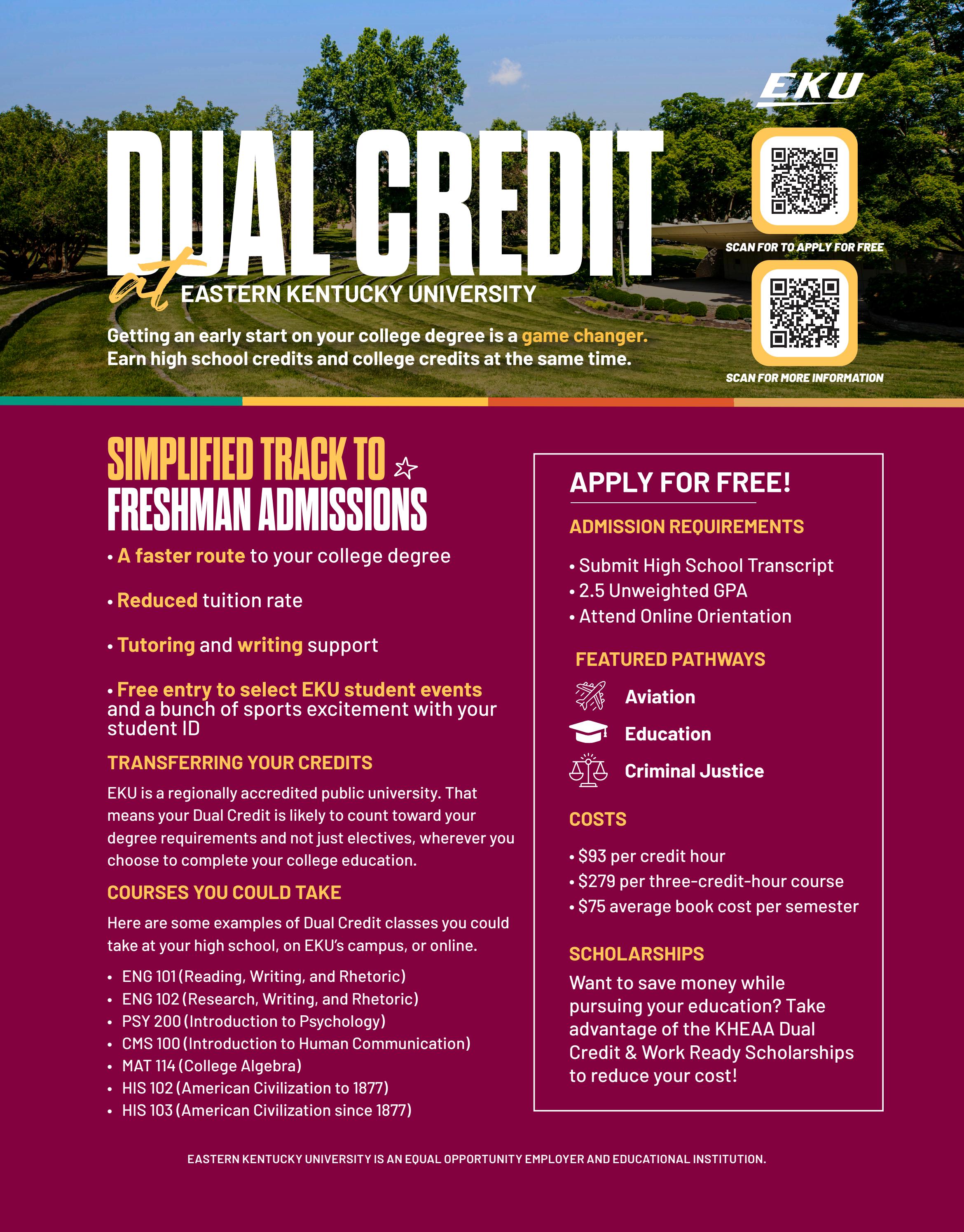 2024 Dual Credit One Pager by Eastern Kentucky University - Issuu