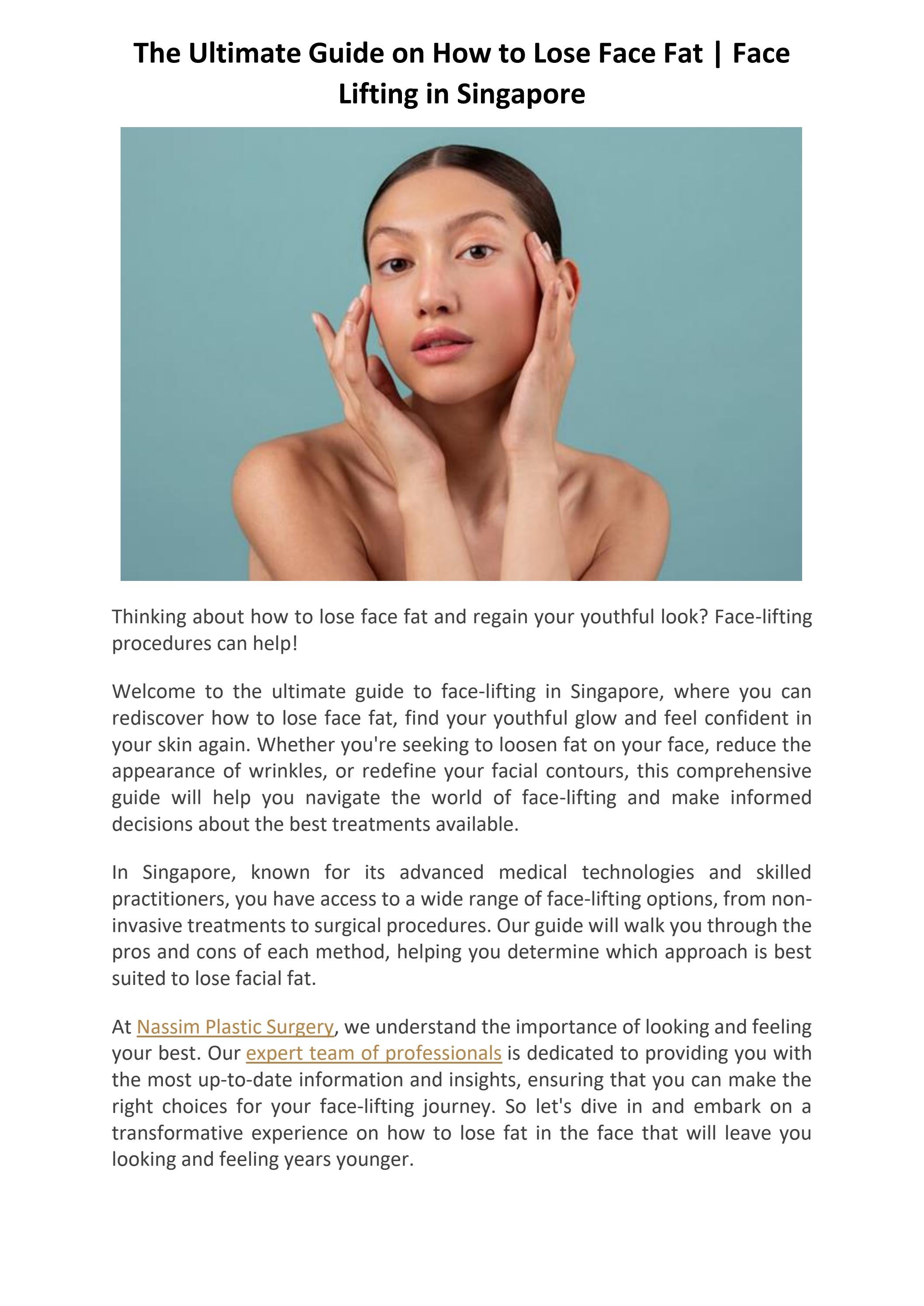 The Ultimate Guide on How To Lose Face Fat | Face Lifting in Singapore