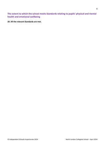 North London Collegiate 教育 - Inspection Report 第 9 页