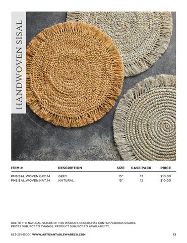 2024 Artisan Tableware Co. 家具目录 第 13 页