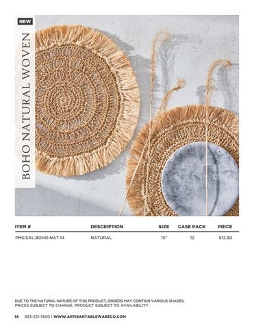2024 Artisan Tableware Co. 家具目录 第 14 页